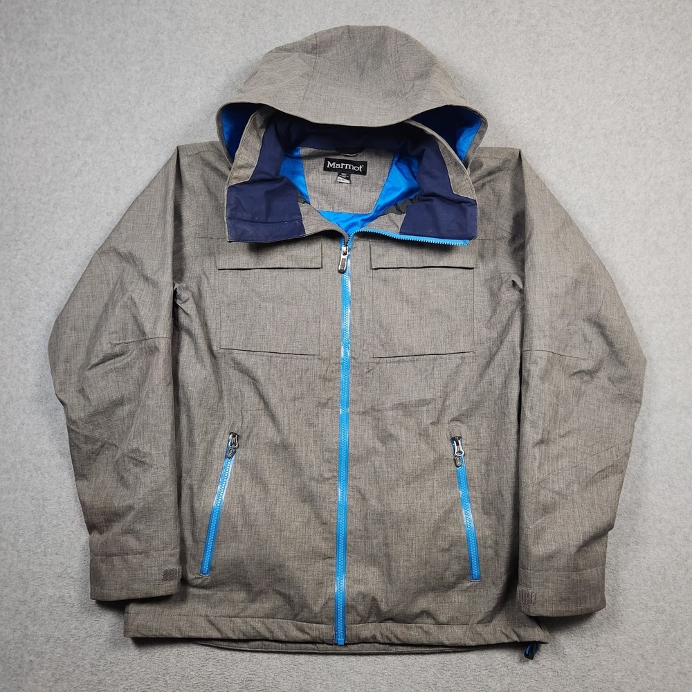 Marmot Jacket Mens Medium Gray Radius Ski Snowboard Waterproof Hooded Coat